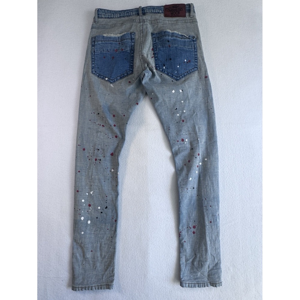 Smugglers Moon Jeans Speak Easy & Tred Carefully Mens 32x32 Paint Distressed - Picture 4 of 10
